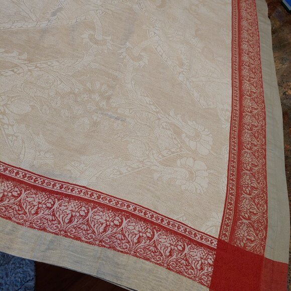 Williams Sonoma Jacquard Cotton Linen Blend Tablecloth 67x103 RUSSIA - Picture 6 of 10